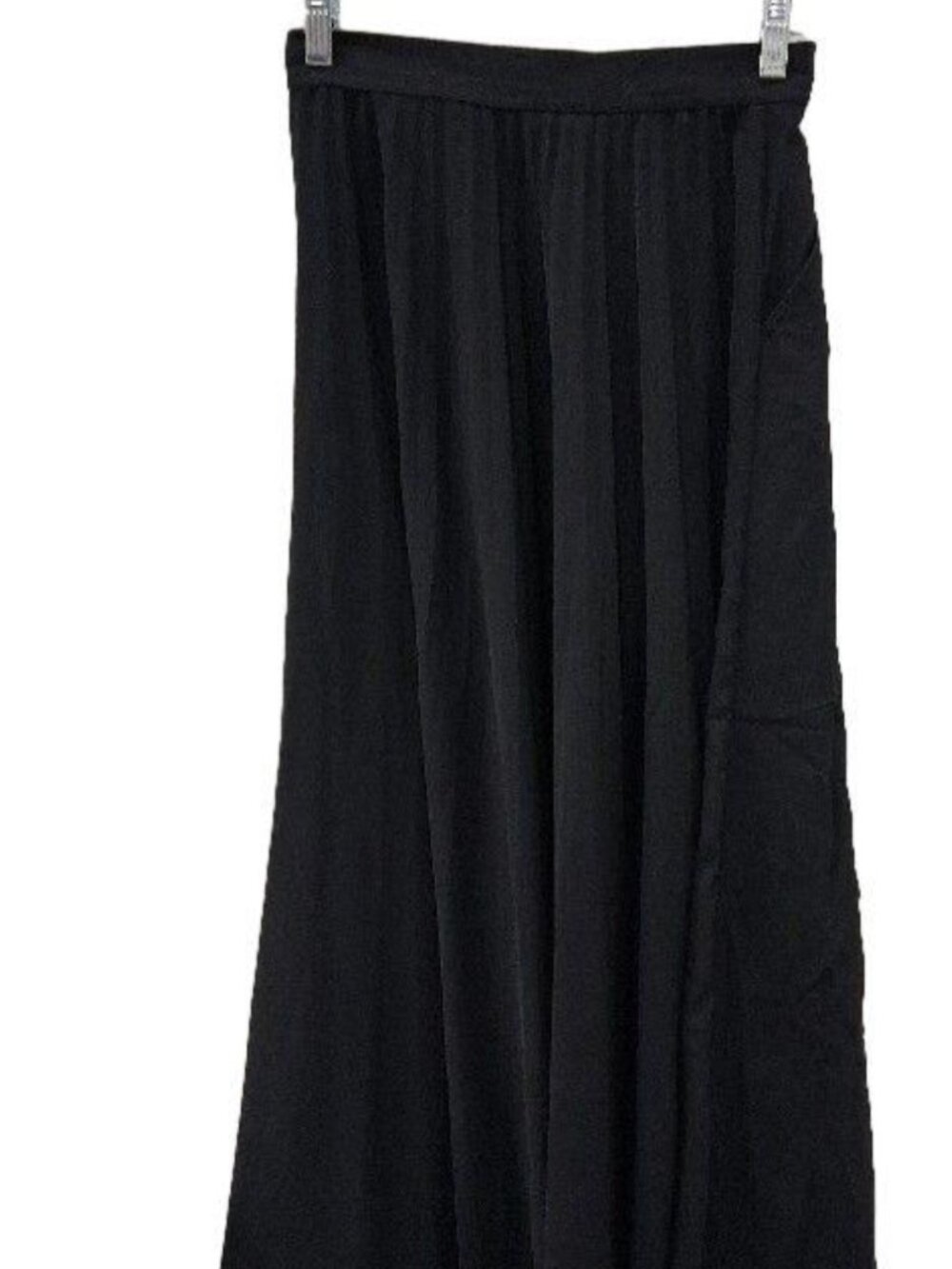 Sandro Black Souvenir Pleated Wrap Midi Skirt Gold Buckle Size 34 FR 2 US - Picture 3 of 6